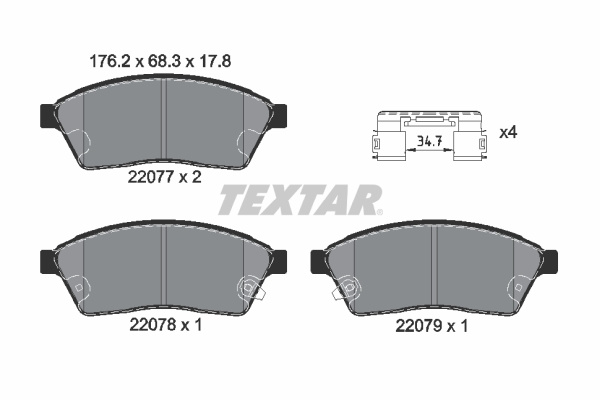 Set placute frana,frana disc punte fata (2207701 TEXTAR) CADILLAC,SAAB
