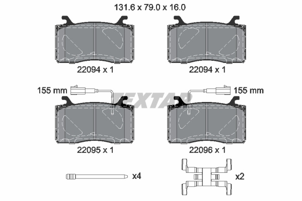 Set placute frana,frana disc punte fata (2209401 TEXTAR) ALFA ROMEO