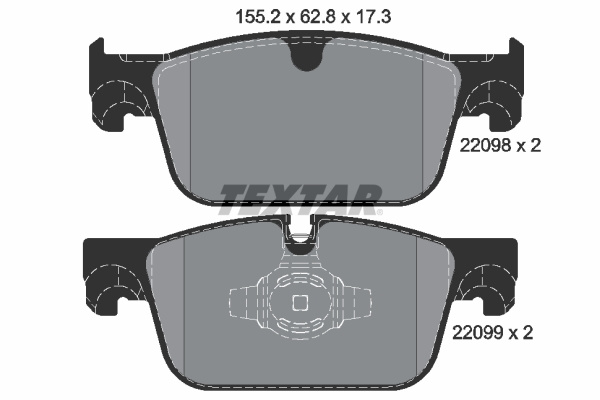Set placute frana,frana disc punte fata (2209801 TEXTAR) VOLVO,VOLVO ASIA