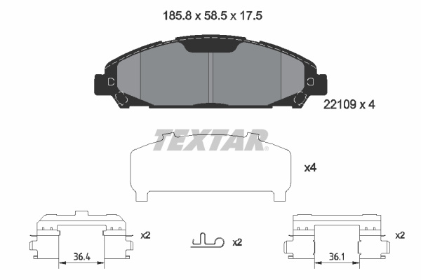 Set placute frana,frana disc punte fata (2210901 TEXTAR) FORD USA