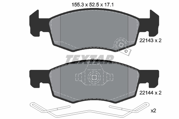 Set placute frana,frana disc punte fata (2214301 TEXTAR) OPEL,VAUXHALL