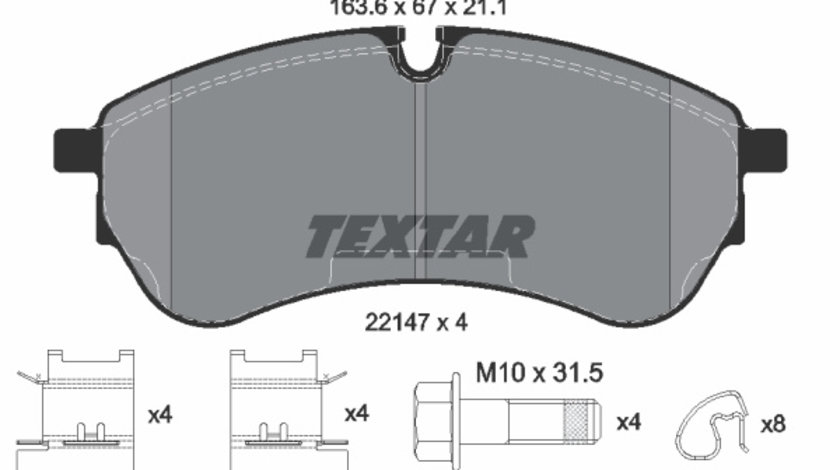 Set placute frana,frana disc punte fata (2214701 TEXTAR) MAN,VW