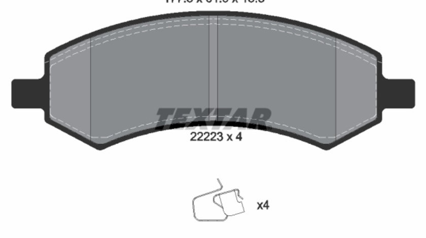 Set placute frana,frana disc punte fata (2222301 TEXTAR) CHRYSLER,DODGE,MITSUBISHI,RAM