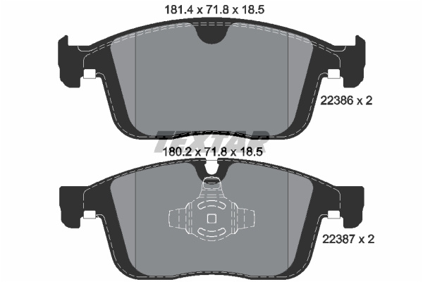 Set placute frana,frana disc punte fata (2238601 TEXTAR) VOLVO,VOLVO ASIA