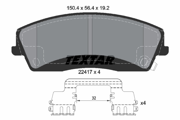 Set placute frana,frana disc punte fata (2241701 TEXTAR) CHRYSLER,DODGE