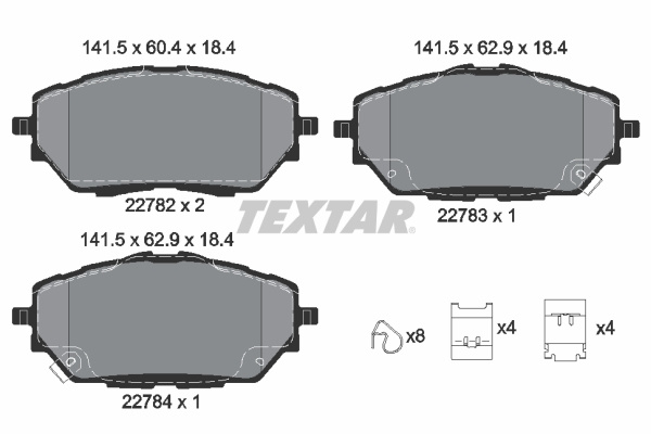 Set placute frana,frana disc punte fata (2278201 TEXTAR) TOYOTA