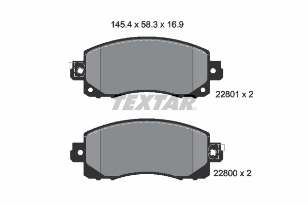 Set placute frana,frana disc punte fata (2280001 TEXTAR) SUBARU