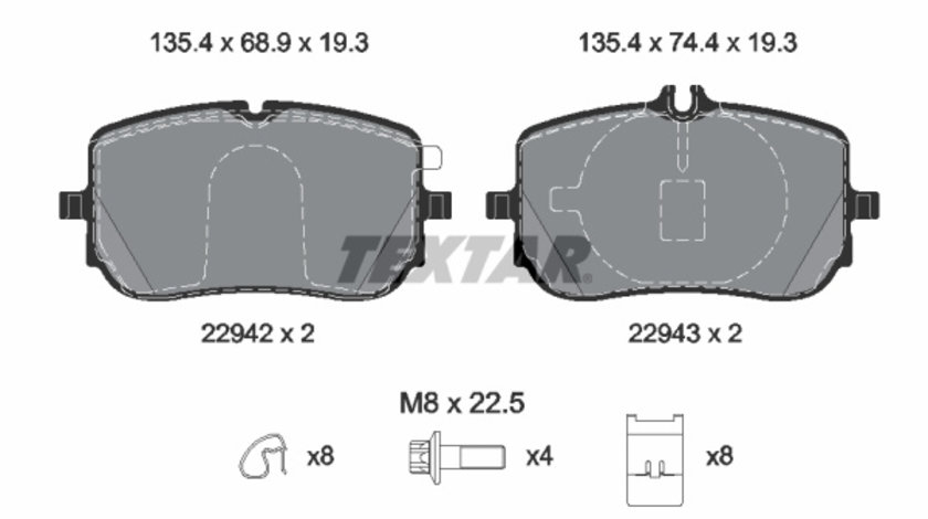 Set placute frana,frana disc punte fata (2294201 TEXTAR) MERCEDES-BENZ,MERCEDES-BENZ (BBDC)