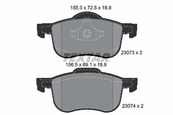 Set placute frana,frana disc punte fata (2307303 TEXTAR) VOLVO