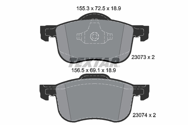 Set placute frana,frana disc punte fata (2307381 TEXTAR) VOLVO