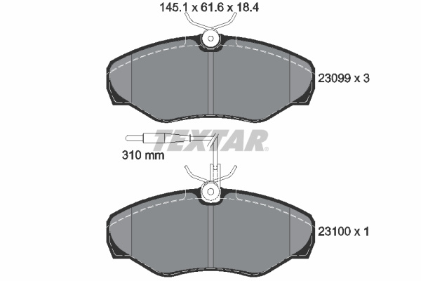 Set placute frana,frana disc punte fata (2309903 TEXTAR) RENAULT