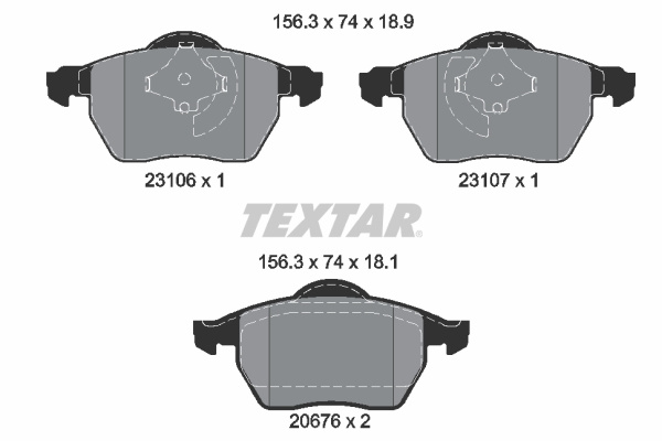 Set placute frana,frana disc punte fata (2310601 TEXTAR) VOLVO