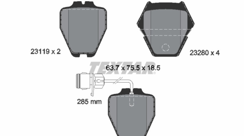 Set placute frana,frana disc punte fata (2311901 TEXTAR) AUDI