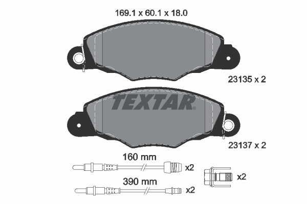 Set placute frana,frana disc punte fata (2313503 TEXTAR) Citroen