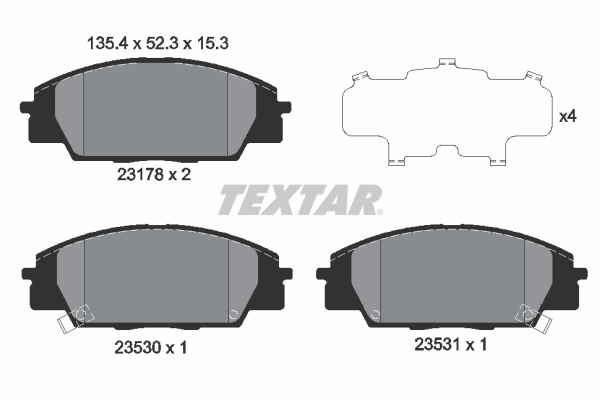 Set placute frana,frana disc punte fata (2317801 TEXTAR) ACURA,HONDA