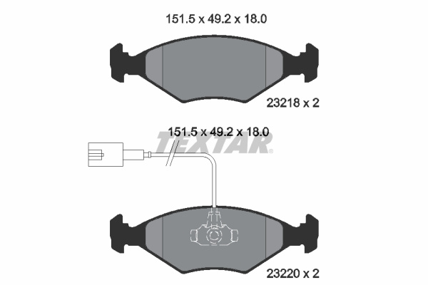 Set placute frana,frana disc punte fata (2321801 TEXTAR) FIAT