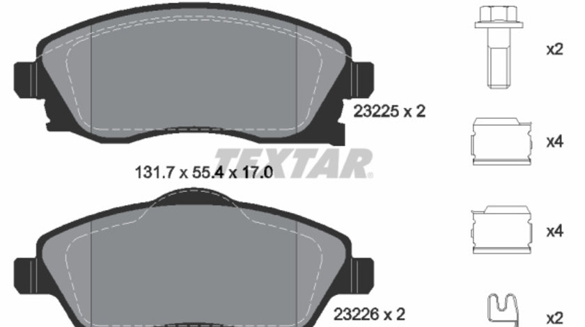 Set placute frana,frana disc punte fata (2322501 TEXTAR) CHEVROLET,HOLDEN,OPEL,VAUXHALL