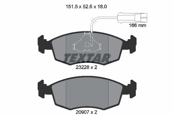 Set placute frana,frana disc punte fata (2322702 TEXTAR) FIAT