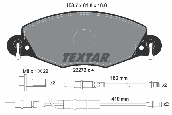 Set placute frana,frana disc punte fata (2327301 TEXTAR) Citroen