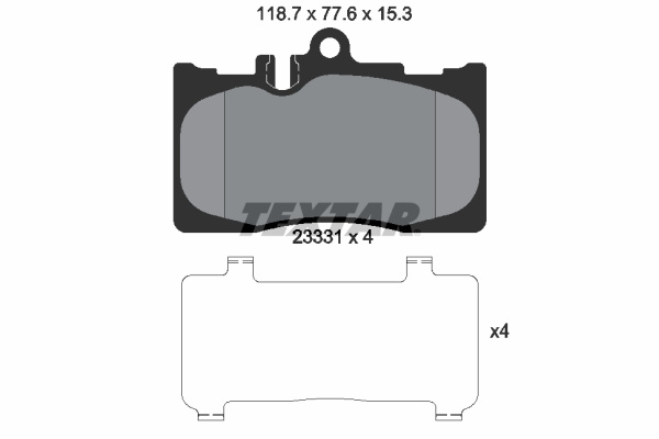 Set placute frana,frana disc punte fata (2333102 TEXTAR) LEXUS