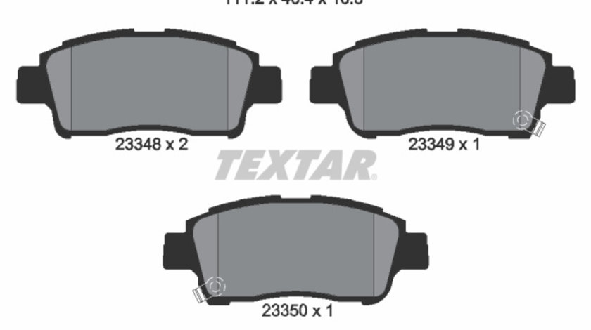 Set placute frana,frana disc punte fata (2334803 TEXTAR) FAW (TIANJIN),LIFAN,TOYOTA,TOYOTA (FAW)