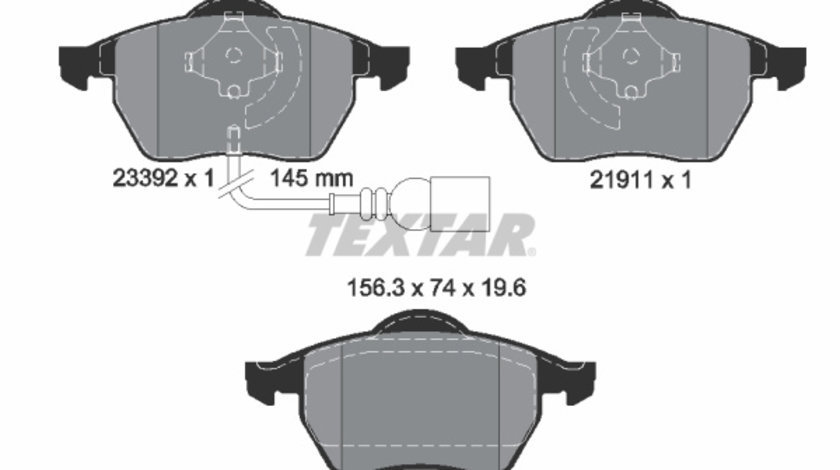 Set placute frana,frana disc punte fata (2339201 TEXTAR) AUDI,SEAT,SKODA,VW,VW (FAW),VW (SVW)