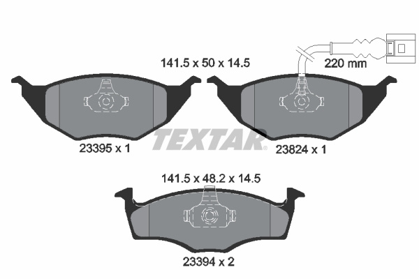 Set placute frana,frana disc punte fata (2339502 TEXTAR) AUDI