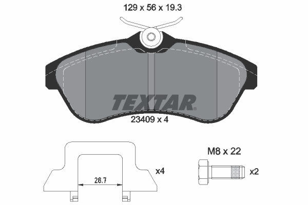 Set placute frana,frana disc punte fata (2340902 TEXTAR) Citroen