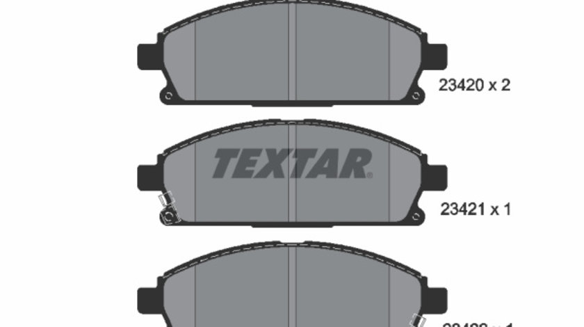 Set placute frana,frana disc punte fata (2342001 TEXTAR) ACURA,DONGFENG (DFAC),HONDA,INFINITI,ISUZU,NISSAN,NISSAN (DFAC),NISSAN (ZHENGZHOU)