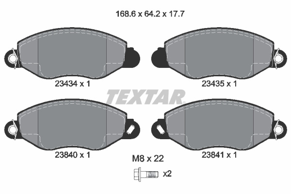 Set placute frana,frana disc punte fata (2343401 TEXTAR) FORD