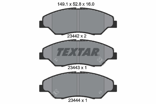 Set placute frana,frana disc punte fata (2344201 TEXTAR) ASIA MOTORS,KIA
