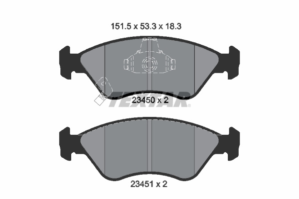 Set placute frana,frana disc punte fata (2345001 TEXTAR) KIA