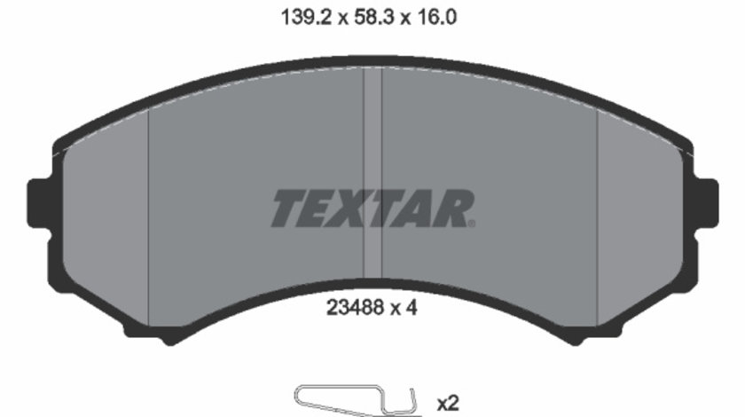 Set placute frana,frana disc punte fata (2348801 TEXTAR) FORD AUSTRALIA,ISUZU,MAZDA,MITSUBISHI,MITSUBISHI (BJC),MITSUBISHI (GAC),NISSAN