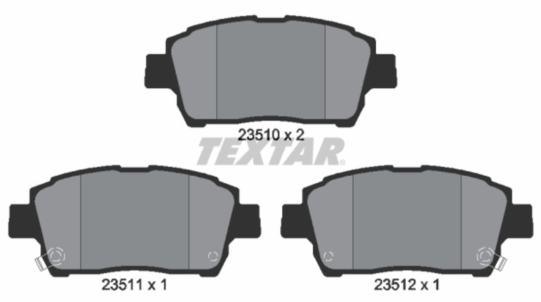 Set placute frana,frana disc punte fata (2351002 TEXTAR) BYD,ENGLON,FAW (TIANJIN),FENGXING,GEELY,GLEAGLE,GREAT WALL,HAVAL,LIFAN,TOYOTA,TOYOTA (FAW)