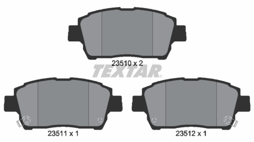 Set placute frana,frana disc punte fata (2351002 TEXTAR) BYD,ENGLON,FAW (TIANJIN),FENGXING,GEELY,GLEAGLE,GREAT WALL,HAVAL,LIFAN,TOYOTA,TOYOTA (FAW)