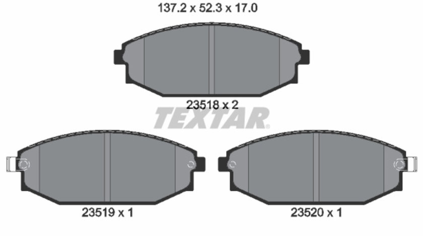 Set placute frana,frana disc punte fata (2351801 TEXTAR) GALLOPER,HYUNDAI,MITSUBISHI