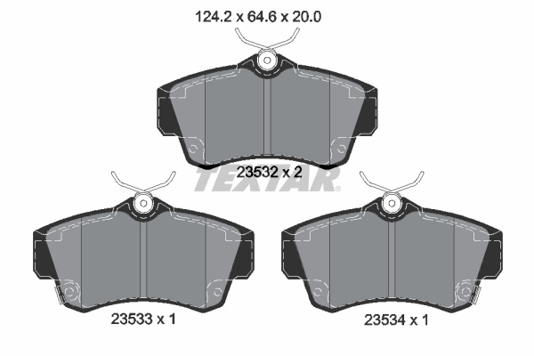 Set placute frana,frana disc punte fata (2353202 TEXTAR) CHRYSLER,DODGE