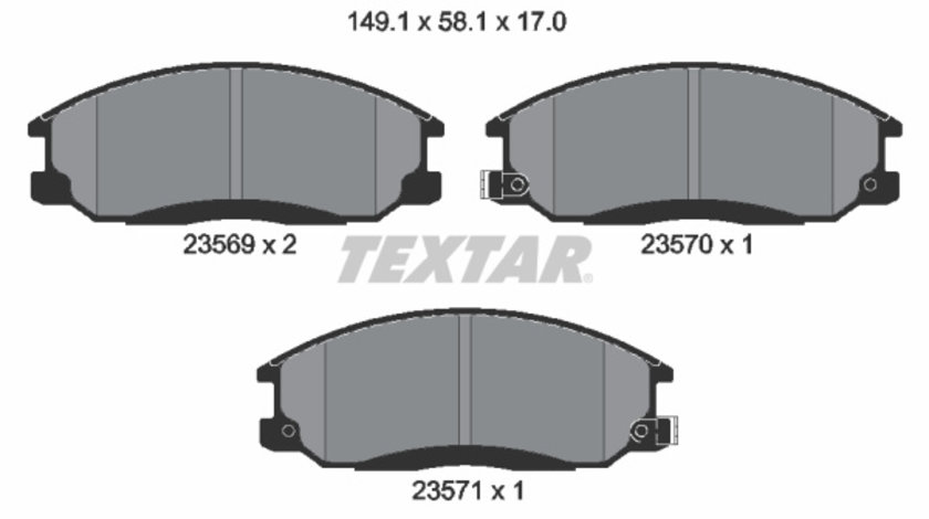 Set placute frana,frana disc punte fata (2356901 TEXTAR) BAIC HUANSU,DAEWOO,DORCEN,HANTENG,HAWTAI,HYUNDAI,HYUNDAI (HUATAI),JAC,ROEWE (SAIC),SSANGYONG,TRAUM,ZOTYE