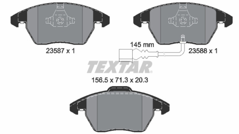 Set placute frana,frana disc punte fata (2358781 TEXTAR) AUDI,SEAT,SKODA,SKODA (SVW),VW,VW (FAW),VW (SVW)