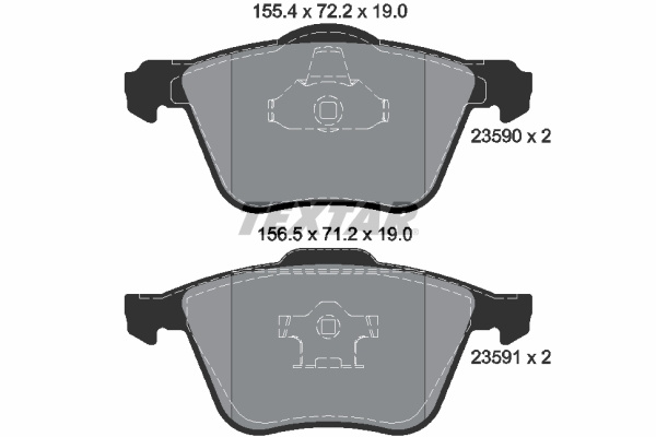 Set placute frana,frana disc punte fata (2359001 TEXTAR) VOLVO,VOLVO ASIA