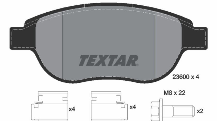 Set placute frana,frana disc punte fata (2360001 TEXTAR) Citroen,Citroen (DF-PSA),EMGRAND,FENGXING,GEELY,PEUGEOT,PEUGEOT (DF-PSA)