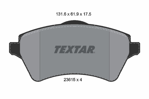 Set placute frana,frana disc punte fata (2361501 TEXTAR) LAND ROVER