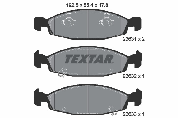 Set placute frana,frana disc punte fata (2363101 TEXTAR) JEEP
