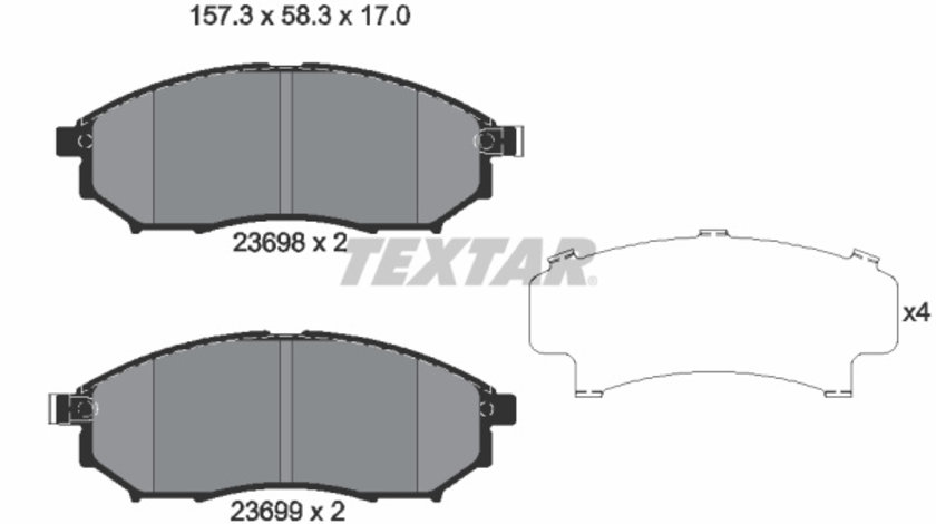 Set placute frana,frana disc punte fata (2369803 TEXTAR) INFINITI,NISSAN,NISSAN (DFAC)