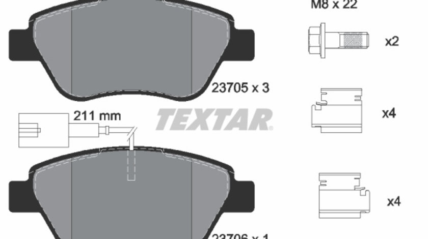 Set placute frana,frana disc punte fata (2370502 TEXTAR) ALFA ROMEO,FIAT,LANCIA