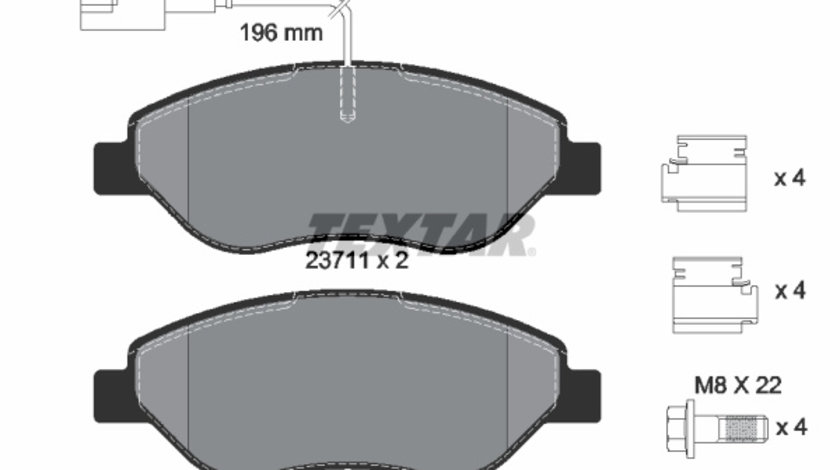 Set placute frana,frana disc punte fata (2371104 TEXTAR) ALFA ROMEO,CHRYSLER,FIAT,LANCIA