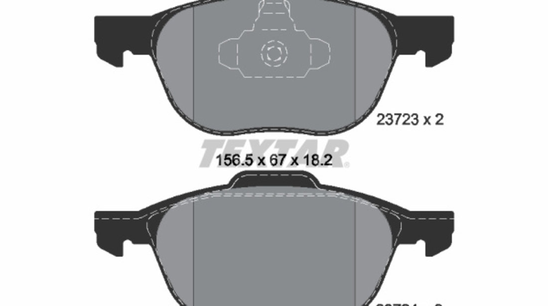 Set placute frana,frana disc punte fata (2372301 TEXTAR) FORD,FORD (CHANGAN),FORD ASIA / OCEANIA,FORD AUSTRALIA,FORD USA,HONGQI,MAZDA,MAZDA (CHANGAN),MERCEDES-BENZ,NISSAN,VOLVO,VOLVO (CHANGAN)