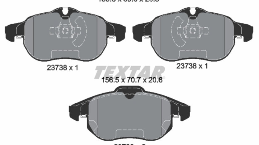 Set placute frana,frana disc punte fata (2373807 TEXTAR) CADILLAC,CHEVROLET,FIAT,HOLDEN,HSV,OPEL,SAAB,VAUXHALL