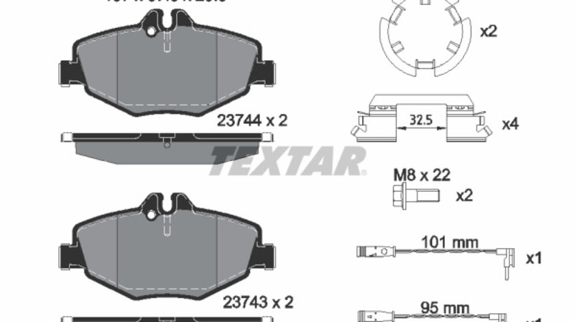 Set placute frana,frana disc punte fata (2374381 TEXTAR) MERCEDES-BENZ,MERCEDES-BENZ (BBDC)