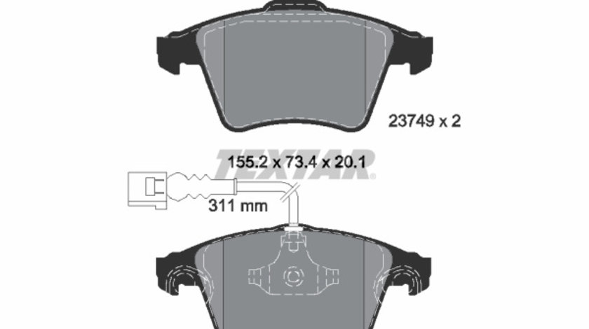 Set placute frana,frana disc punte fata (2374901 TEXTAR) VW